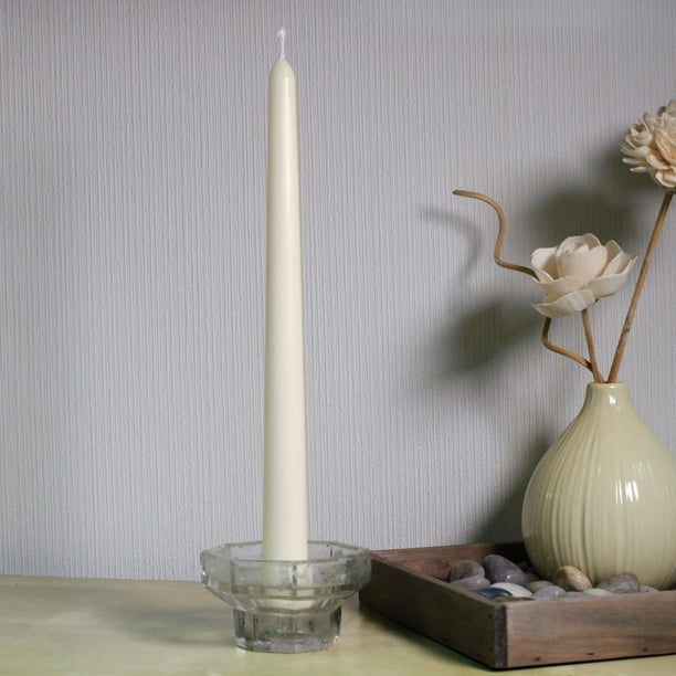 8 inch Ivory Taper Candles Dripless Unscented