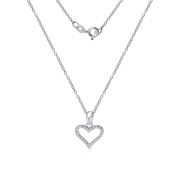 Luxury Designs Pendentif Coeur Ouvert en Argent Sterling avec Zircone Cubique
