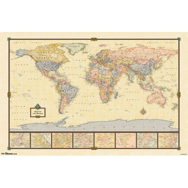 Carte du monde 13 Affiche