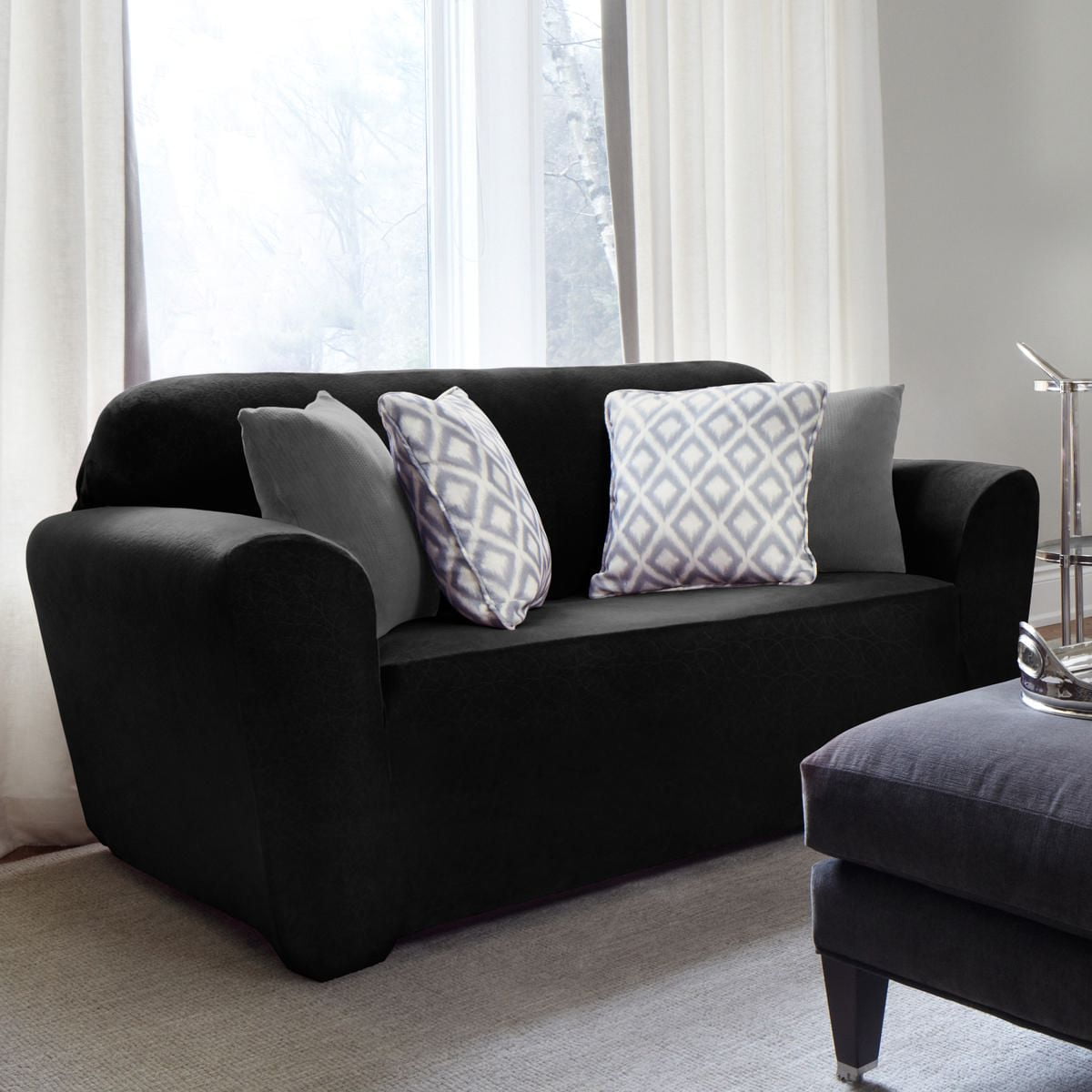 Sure Fit Maude Soft Velvet Stretch Loveseat Slipcover Walmart Canada