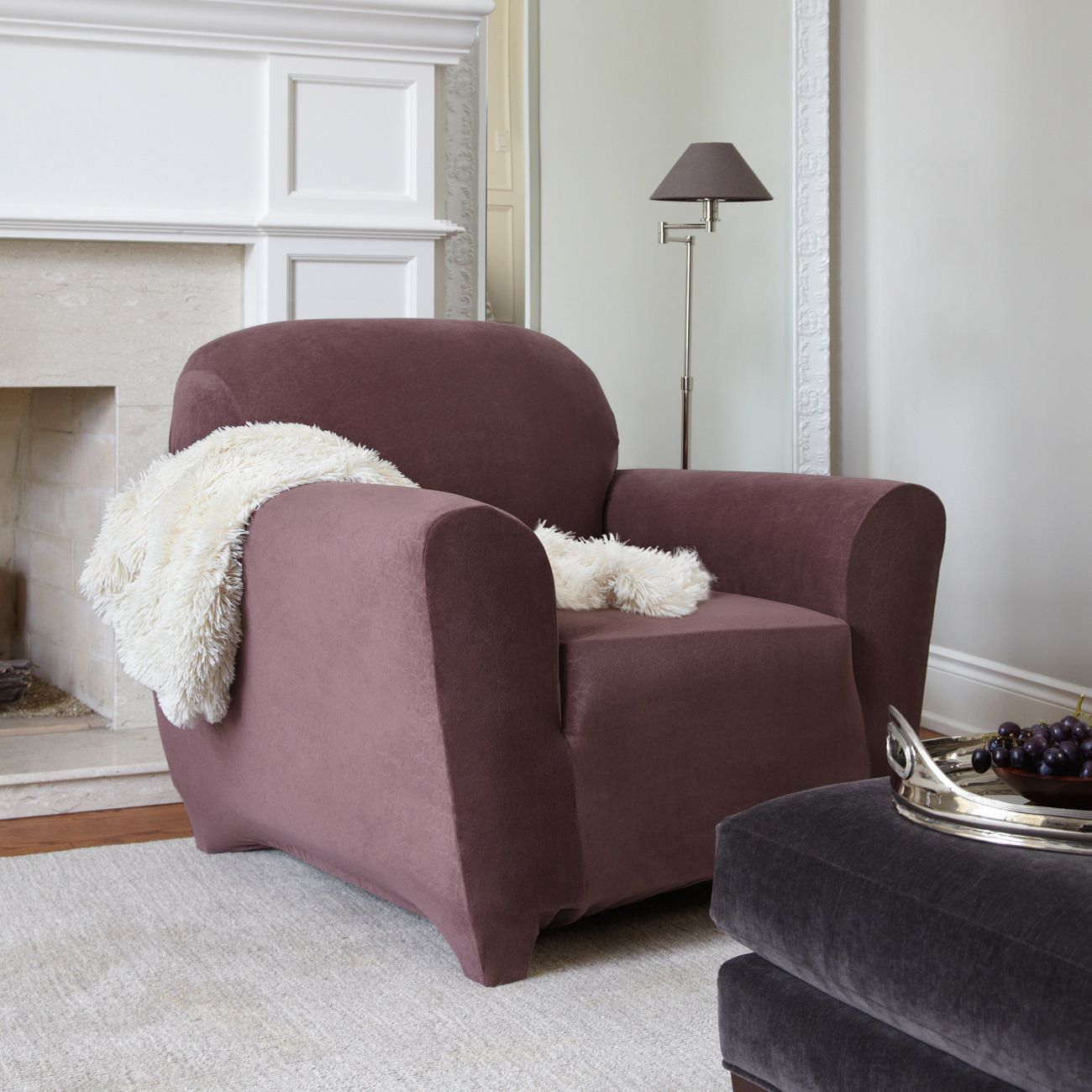 Sure Fit Maude Soft Velvet Stretch Chair Slipcover Walmart Canada