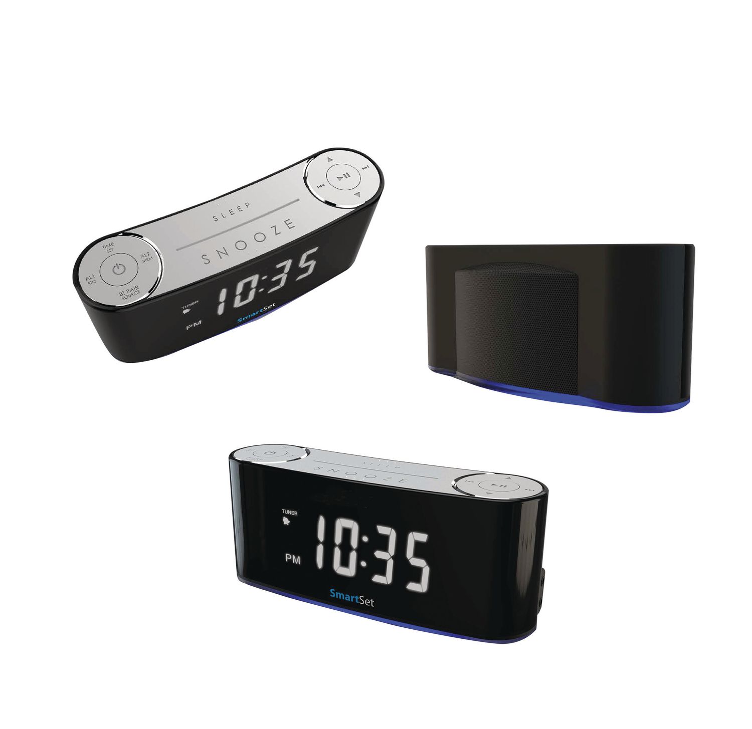 Sylvania Bluetooth SmartSet Clock Radio with USB Charging & Dual Alarms