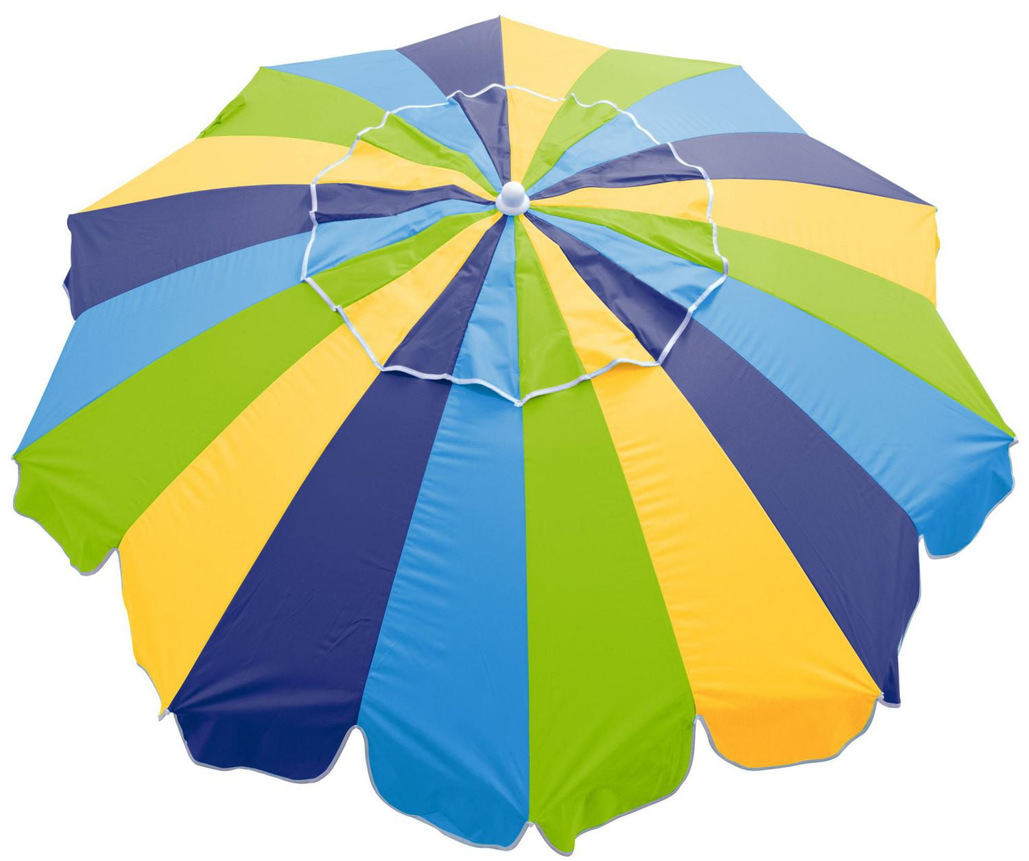 Rio Brands 7' Alternating 20-Panel Beach Umbrella with Sand Anchor and Carrying Bag, Multi