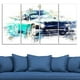 Décoration murale sur toile Design Art à motif de « Ombres voiture classique en bleu » – image 2 sur 3