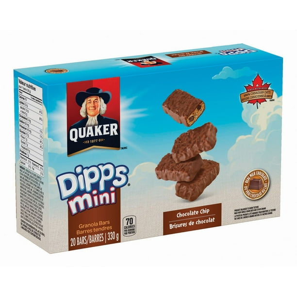Barres tendres granola mini brisures de chocolat Dipps de Quaker 20 x 16,5 g
