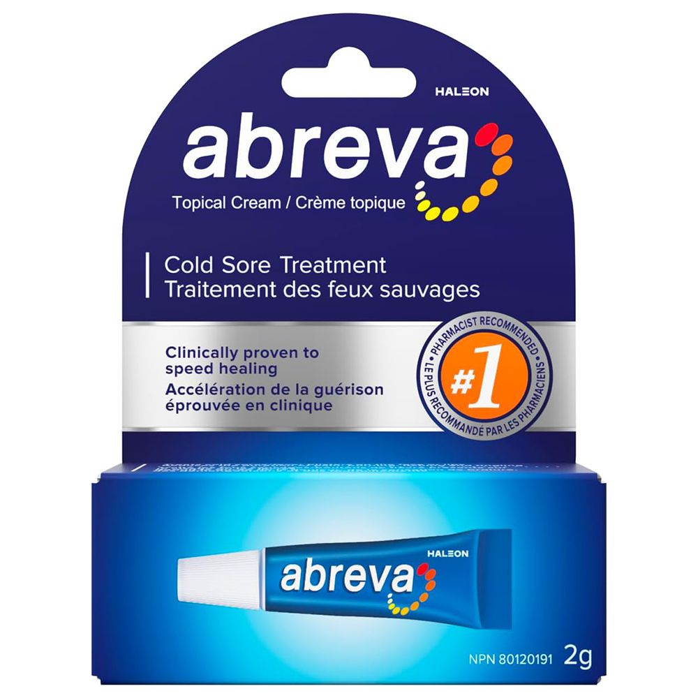 Crème Abreva pour traitement des feux sauvages