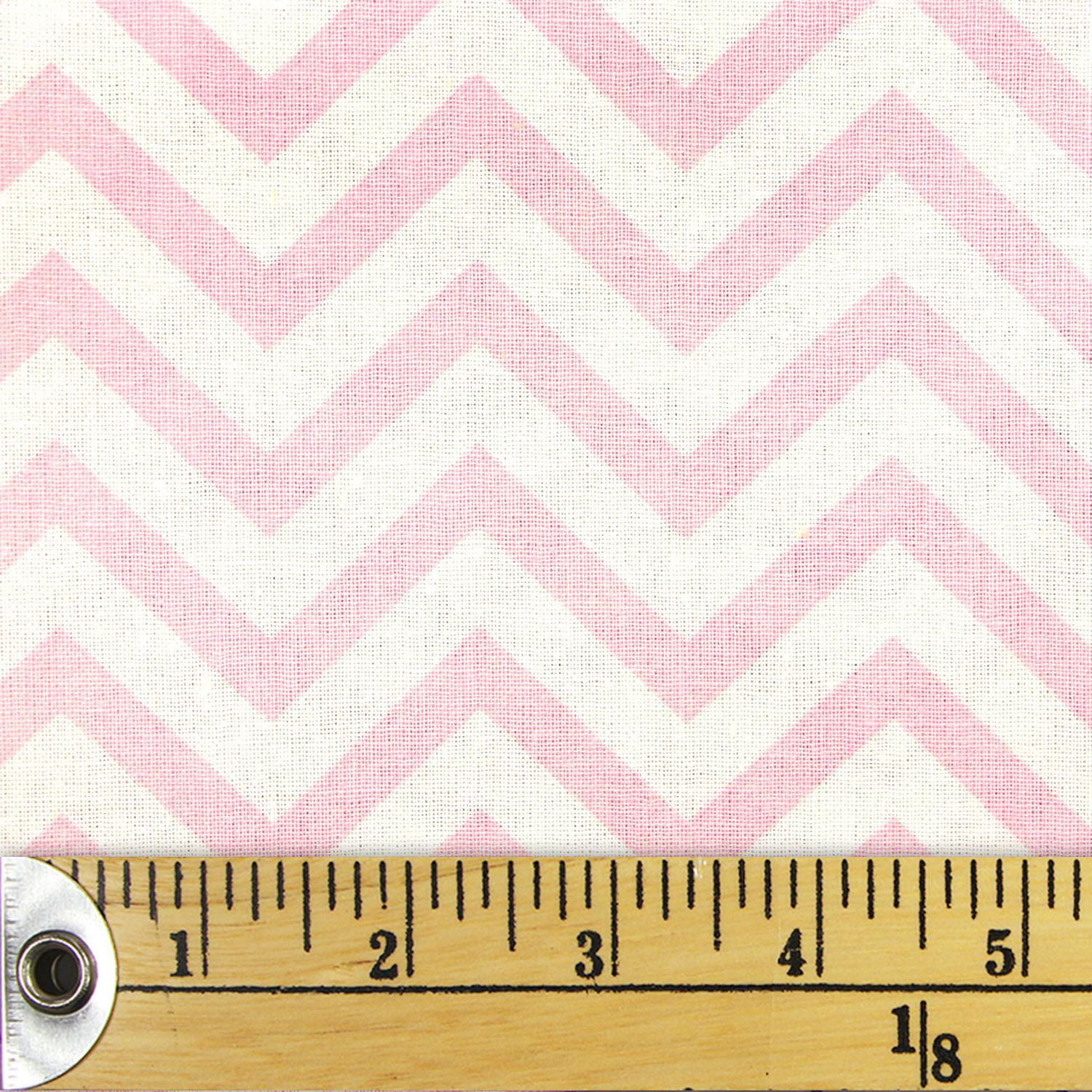 Fabric Creations Light Pink and White Chevrons Fat Quarter PreCut