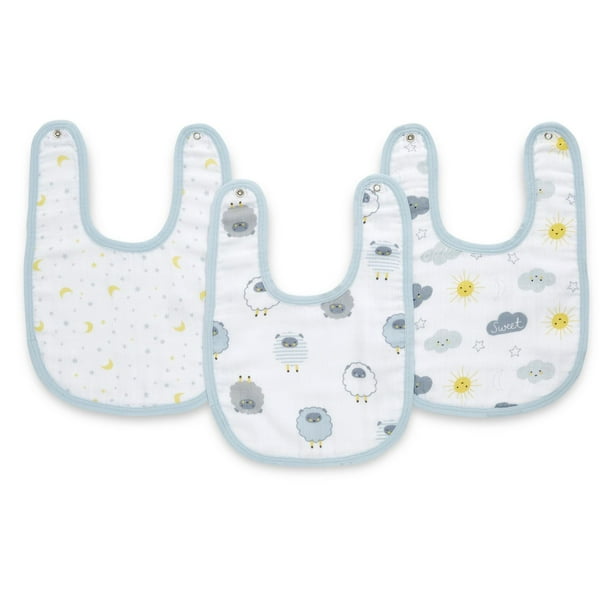 Ideal Baby - 3-Pack Snap Bibs - Lullaby, Snap Bibs - Walmart.ca