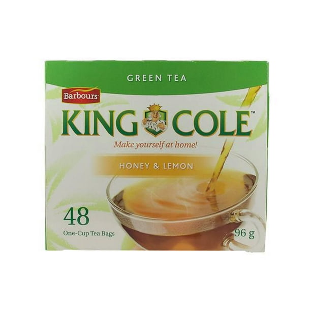 Thé King Cole vert avec du miel citron 48s Chaque boîte contient 48 sachets de thé pour une tasse.
