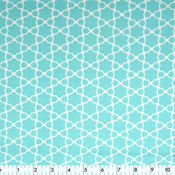 Tissu pré-coupé Fat Quarter de Fabric Creations à motif de fleurs bleu