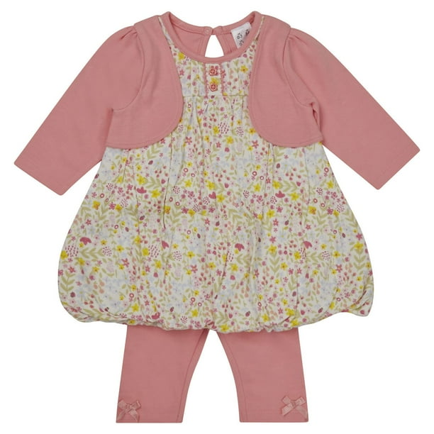 Ens. robe bouffante à fleurs et legging George British Design pour bébés filles