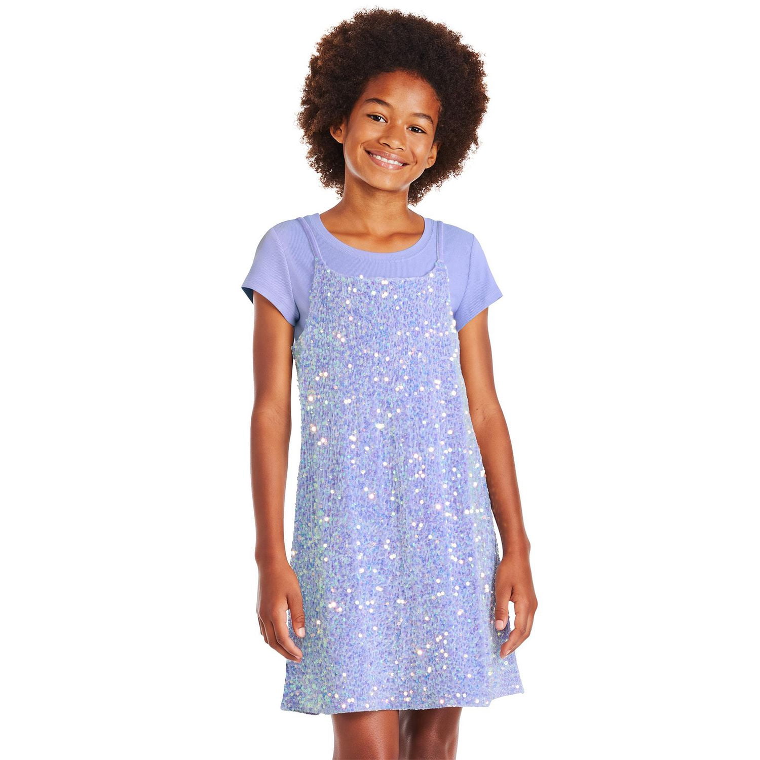 Justice Girls' Two Piece Sequin Velour Dress Set