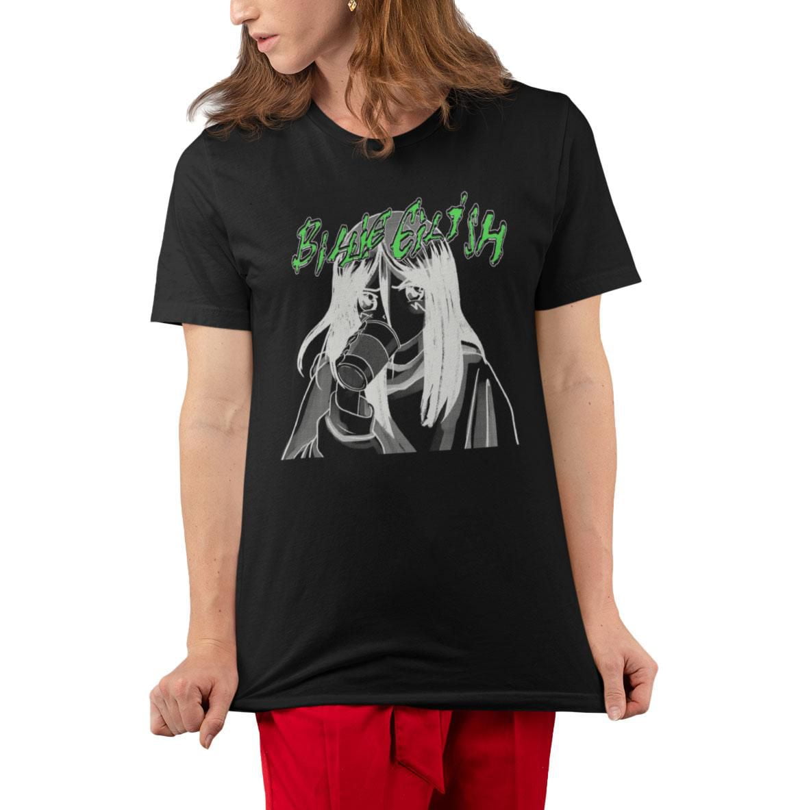 Billie Eilish Tee shirt femme. Ce t-shirt à manches courtes et col rond pour femme peut facilement être porté avec votre jean ou votre bas préféré et