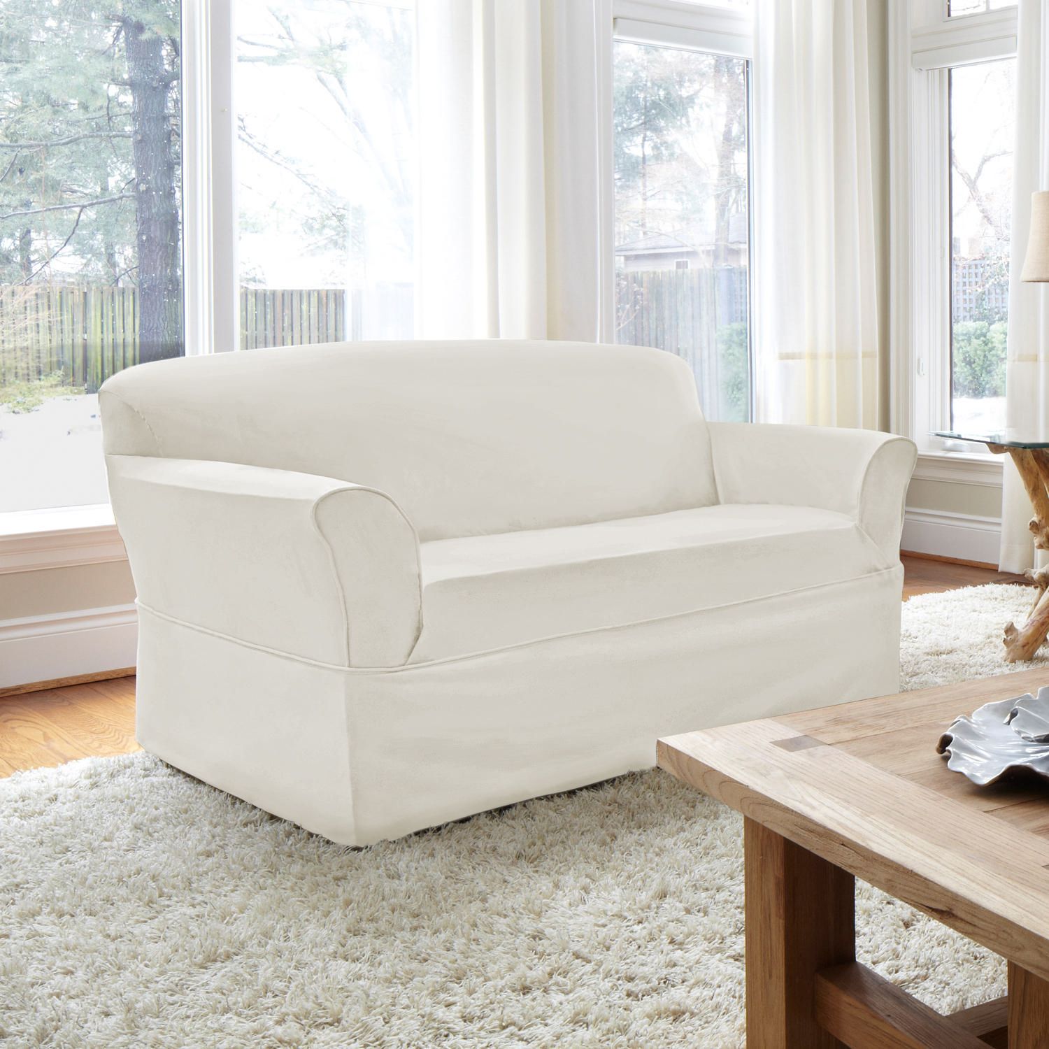 Sure Fit Dorchester NonStretch Wrap Style Loveseat Slipcover Walmart
