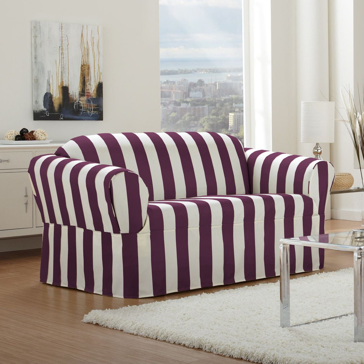 SureFit Sure Fit Cabana Stripe Relaxed Fit Sofa Slipcover Walmart Canada