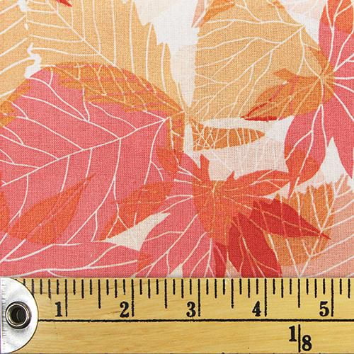 Fabric Creations Whtie with Red and Orange Leaves Fat Quarter PreCut