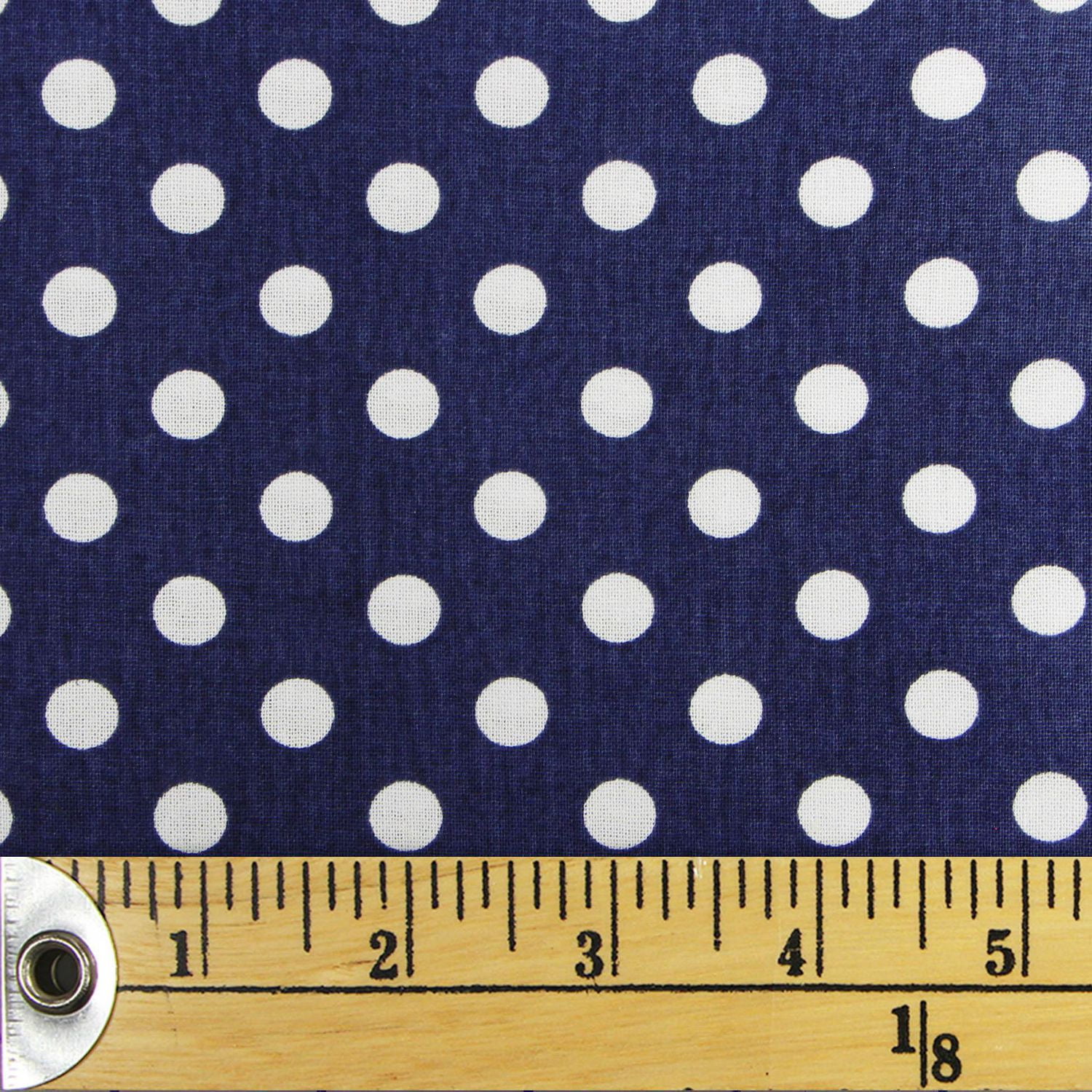 Fabric Creations Navy Blue with Large White Polka Dots Fat Quarter Pre