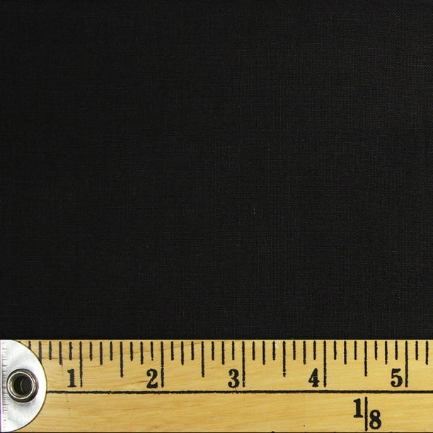 Tissu pré-coupé Fat Quarter de Fabric Creations à motif de noir uni