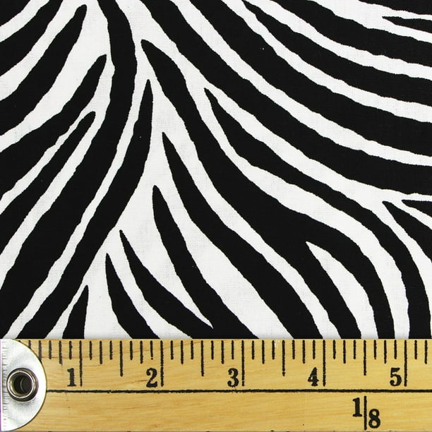 Fabric Creations Black and White Zebra Stripes Fat Quarter Pre-Cut ...