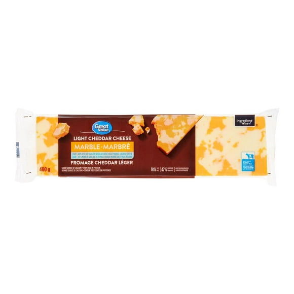 Great Value Light Marble Cheddar Cheese, 400 g