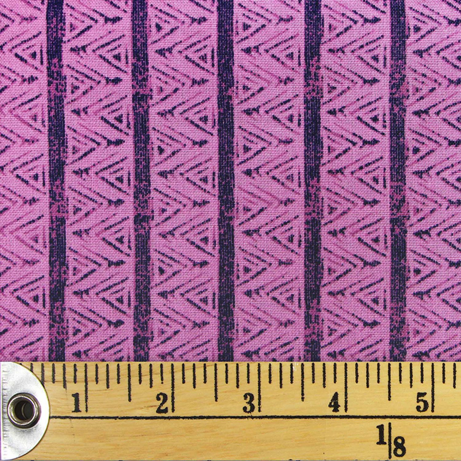 Fabric Creations Pink and Black Chevron Bands Fat Quarter PreCut