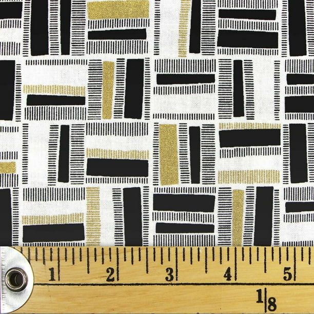 Tissu pré-coupé Fat Quarter de Fabric Creations à motif d'or métallique à motif de boîte