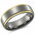 thumbnail image 1 of Quitessential Tungsten Laser Polished Gold Plated Men's Ring, 1 of 4