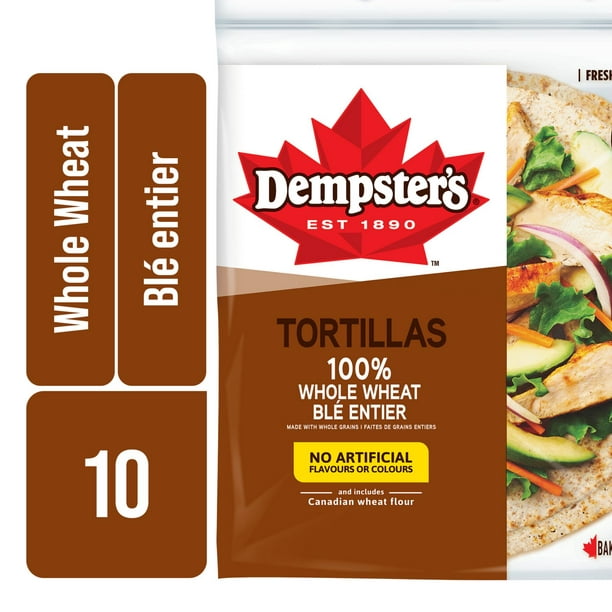 Dempster’s 100% Whole Wheat Large Tortillas, 610 g 610&nbsp;g