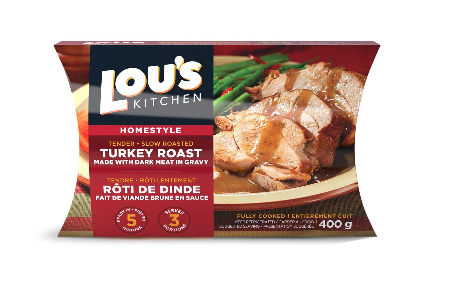 Lou's Kitchen Homestyle Turkey Roast Made with Dark Meat in Gravy