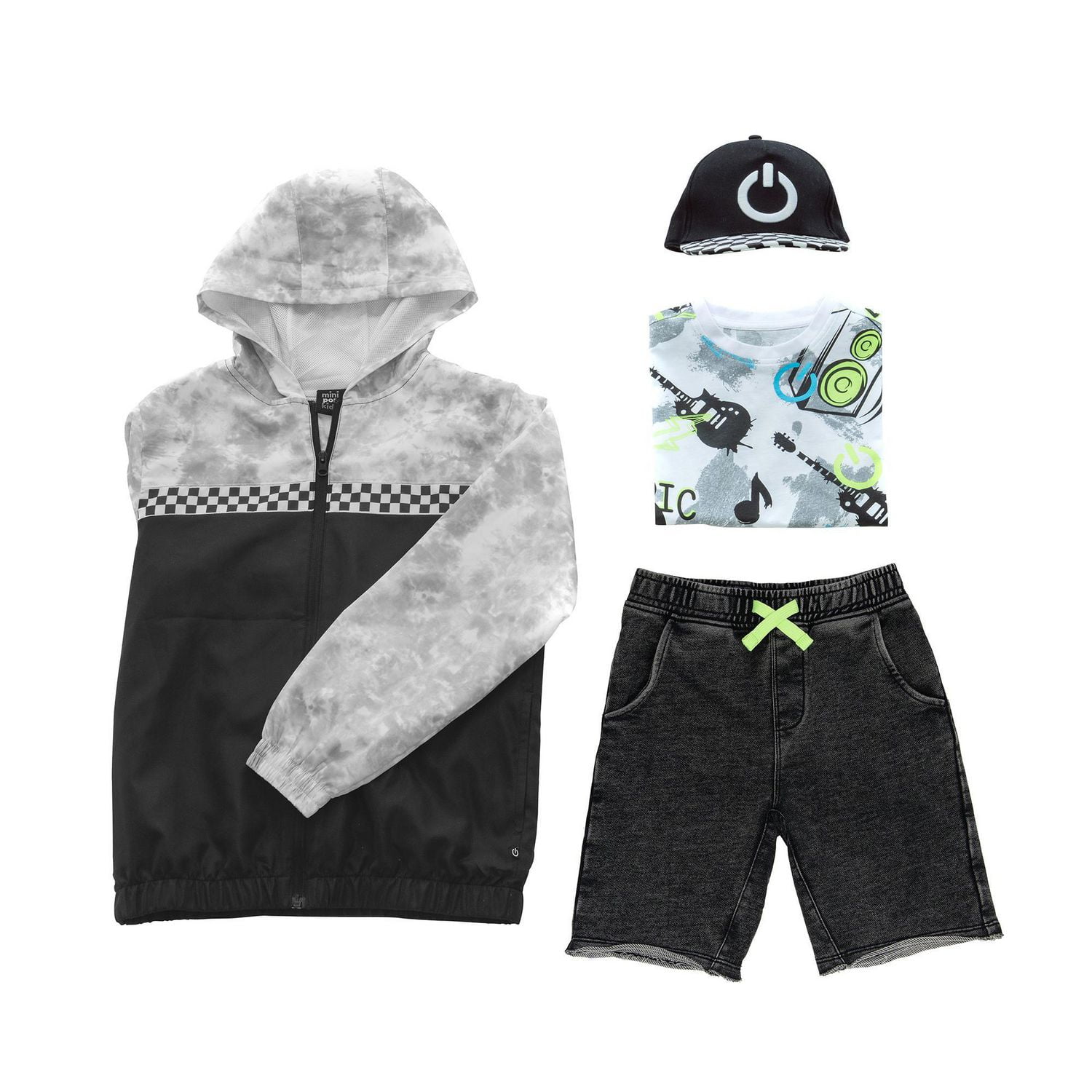 Boys Mini Pop Kids Checker Nylon Jacket