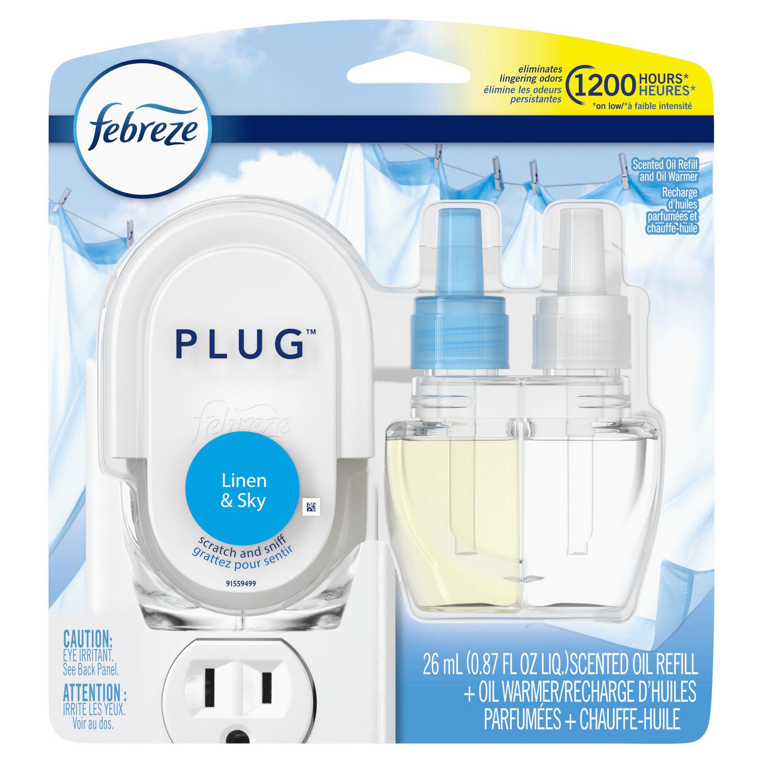 Febreze Plug Air Freshener Starter Kit Linen & Sky