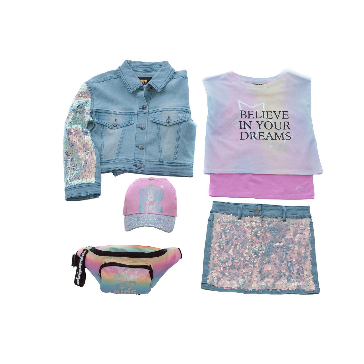 Girls Mini Pop Kids 2 Piece Layered Top