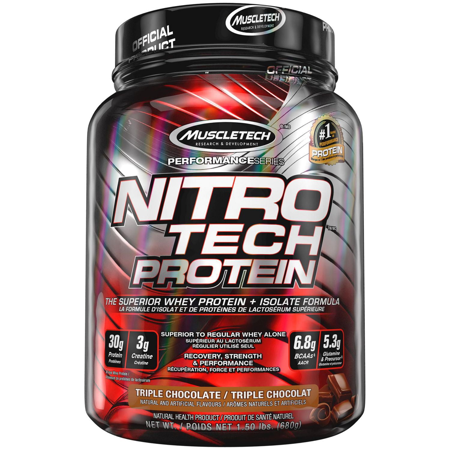 MuscleTech Peformance Series NitroTech Triple Chocolate Whey Isolate ...