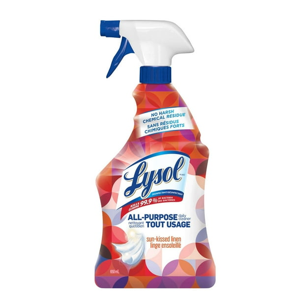 Nettoyant quotidien tout usage Lysol antibactérien, Linge ensoleillé, 650 mL, sans résidus chimiques forts (l’emballage peut varier) 1 pièce