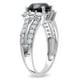 Bague de fiançailles Miadora en diamant noir et blanc 2.63 ct T.W. en or blanc 14k – image 3 sur 4