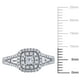 Bague de fiançailles Miabella "halo" en diamant 0.50 ct T.W. de coupe princesse et ronde en or blanc 14k – image 2 sur 4