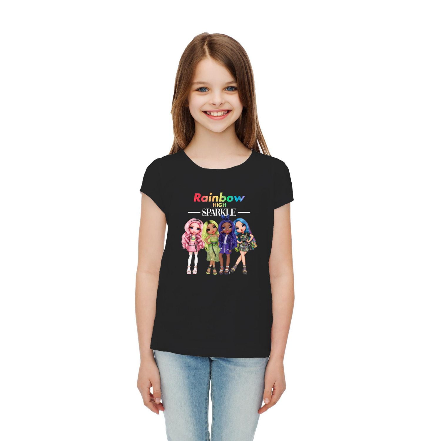 Girls Rainbow High Sparkle Short Sleeve T-Shirt