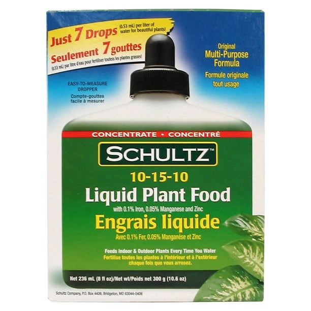 Engrais liquide tout usage pour plantes 10-15-10 de Schultz® Pour l'intérieur ou l'extérieur.