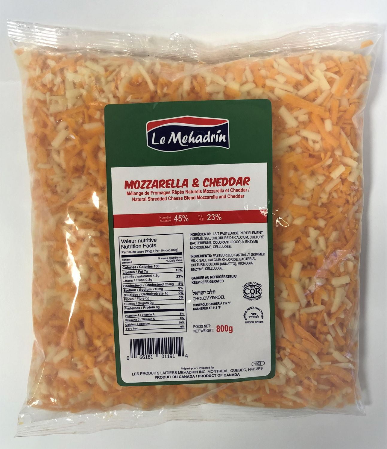 Mozzarella & Cheddar Natural Shredded Cheese Blend Mozzarella and