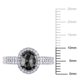 Bague de fiançailles Miadora "halo" en diamant noir et blanc 1 ct T.W. de coupe ovale et ronde en or blanc 14k – image 2 sur 4