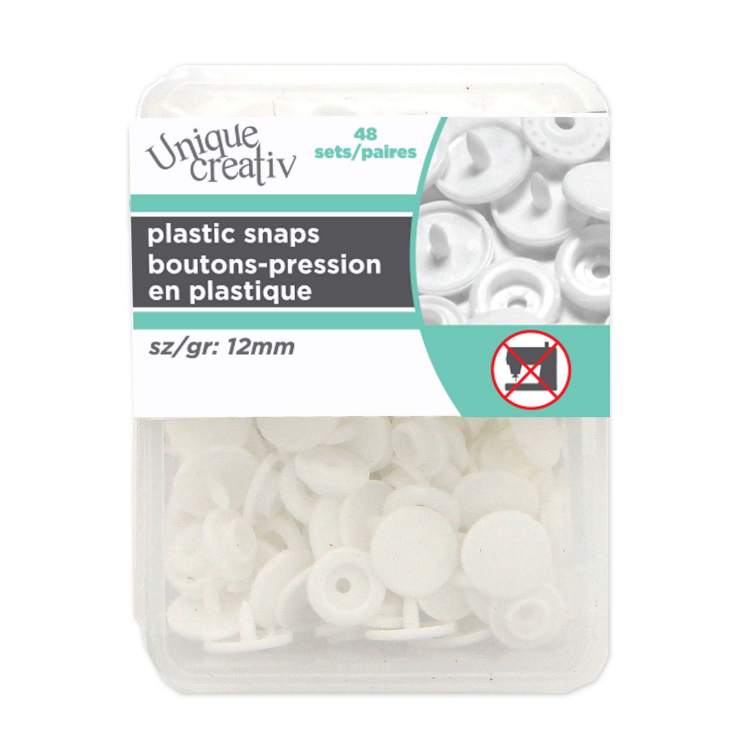 Unique Creativ White Plastic Snaps 