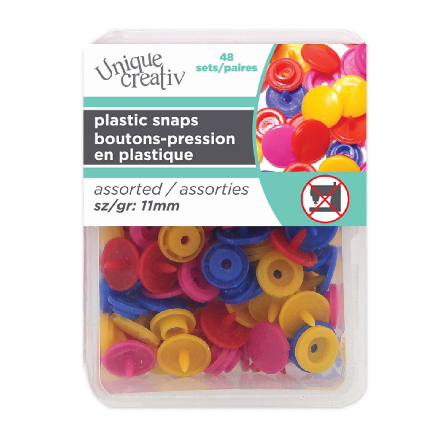 Unique Creativ Assorted Colours 11mm Plastic Snap Fasteners Walmart Canada
