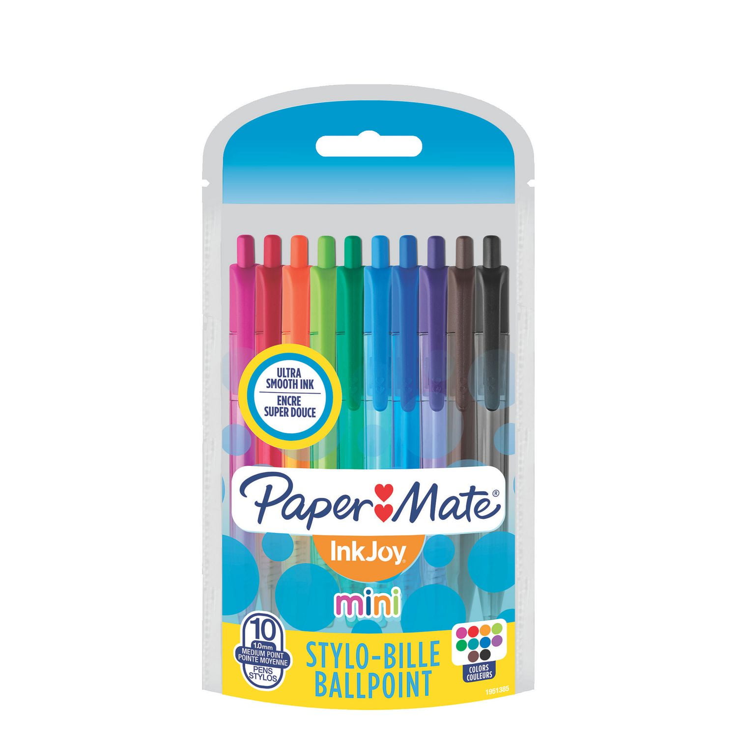 Paper Mate InkJoy, Mini Retractable Medium Point Assorted Ballpoint