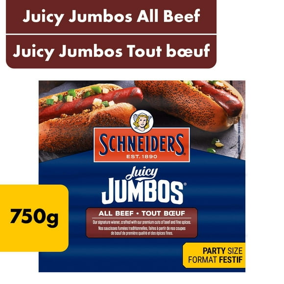 Saucisses fumées tout bœuf Juicy Jumbos Format familial Schneiders 750 g