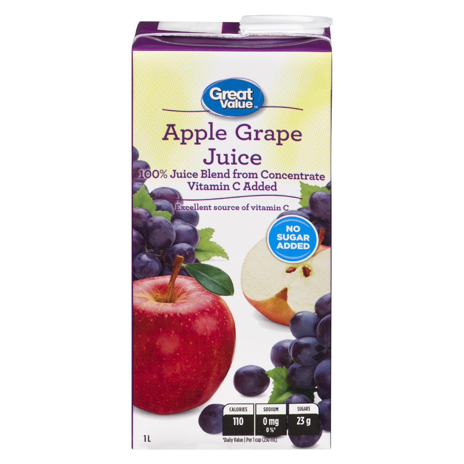 Great Value Apple Grape Juice 1l Walmart Canada