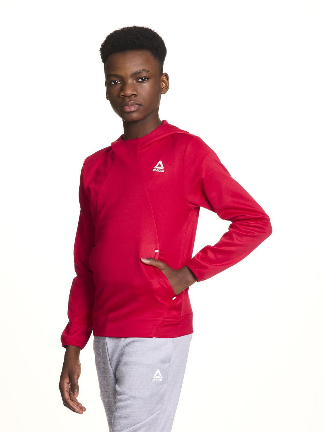 Reebok Boys Momentum Hoodie with Pockets, Sizes 4-18