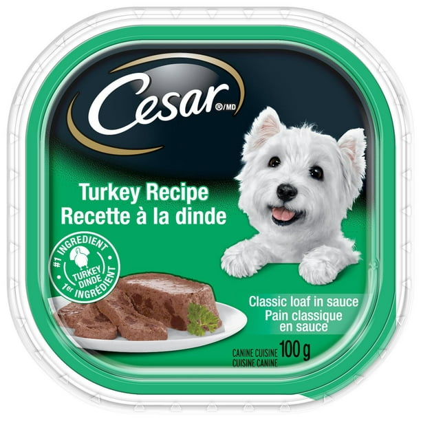 Nourriture humide pour chiens CESAR pain classique en sauce recette à la dinde 100g
