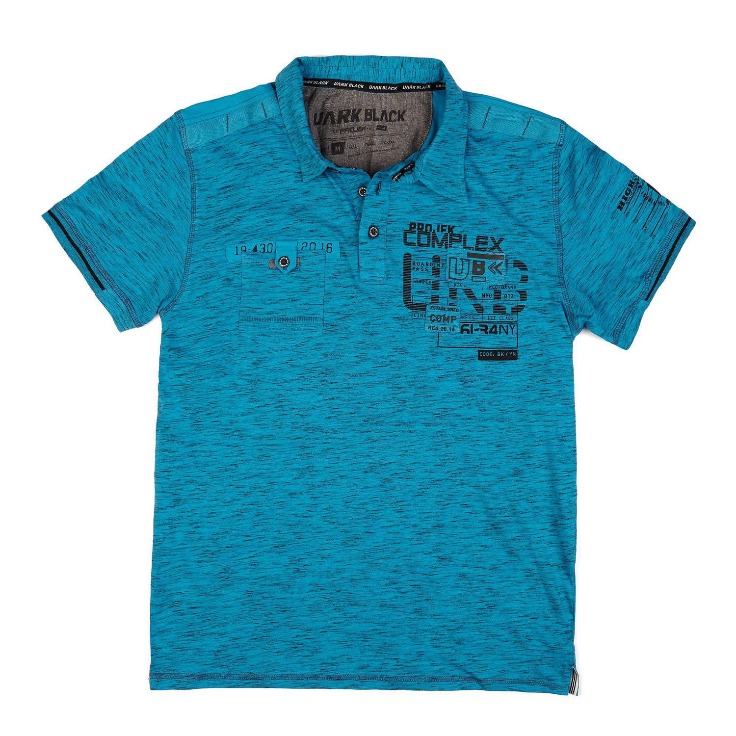 Dark Black Polo à manches courtes pour hommes