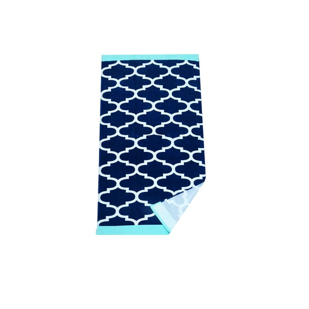 Serviette de plage imprimé Mainstays à motif de geo bleu
