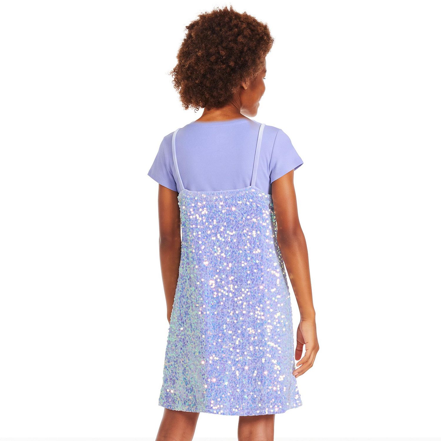 Justice Girls' Two Piece Sequin Velour Dress Set
